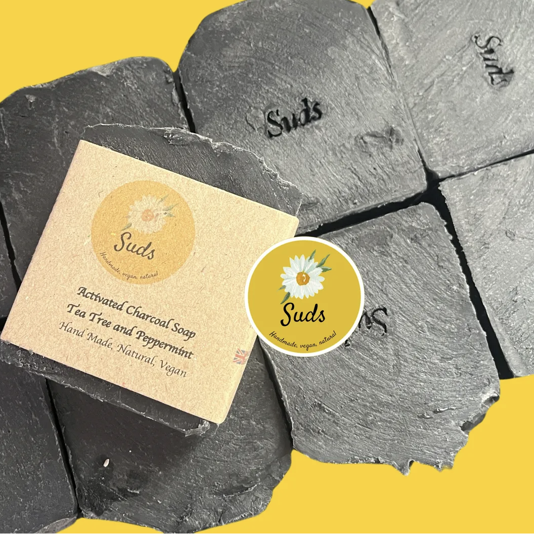 Vegan Activated Charcoal Soap with Tea Tree and Peppermint